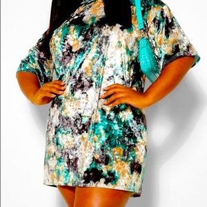 Velvet tie dye dress